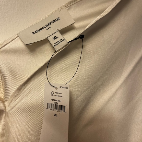 Banana Republic White V-neck Asymmetrical Tie Front Blouse - Picture 4 of 7